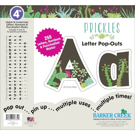 Barker Creek Prickles 4" Letter Pop-Outs, 255 Characters/Set 1734